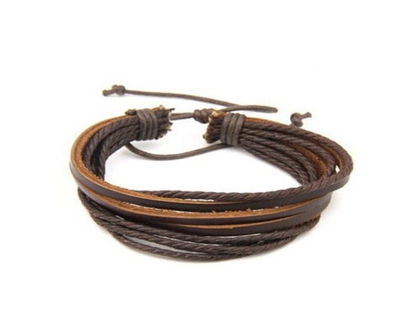 

2015 surfer tribal wrap multilayer genuine leather bracelet for woman man7894291, Golden;silver