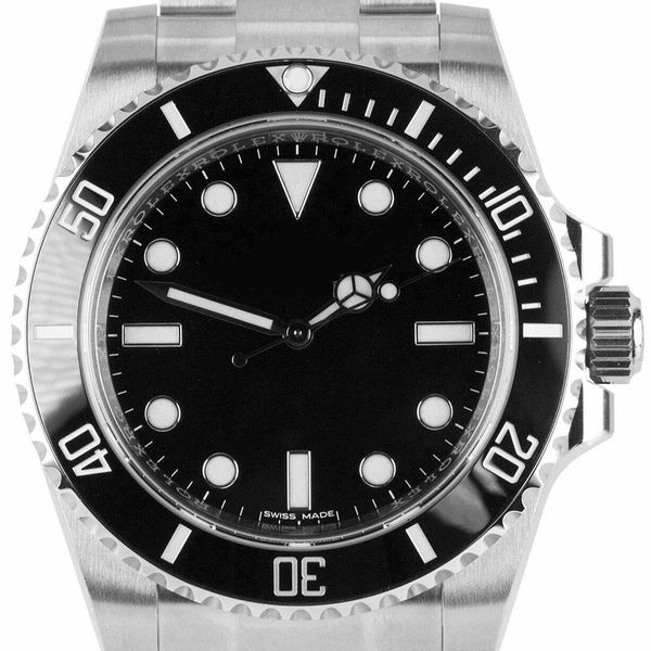 

luxury dj factory 2813 automatic movement no-date stainless steel dive ceramic 40mm watch 114060 watch men's, Slivery;brown