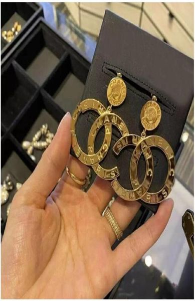 

designer earrings ear stud chandelier brand designers 18k gold plated geometry double letters earring classical women wedding part6344524, Silver