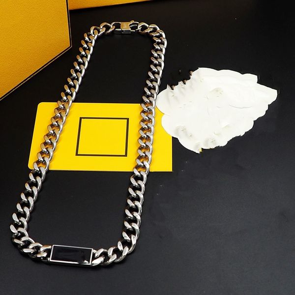 

designer popula necklaces choker necklace collares punk ffity vintage chunky thick link chain new year jewelry accessories af4g, Silver