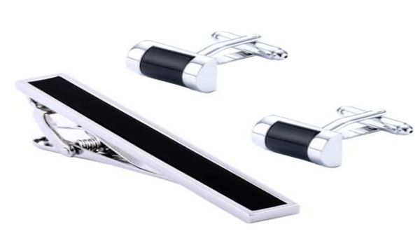

luxury vagula tie clip cufflinks set tie pin cuff links set whole tie bar link set 539056137, Silver