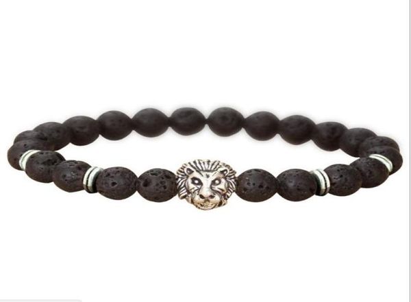 

jln lavavolcanic lion buddha bracelet black lava 8mm stone bead bracelets for men jewelry1496350