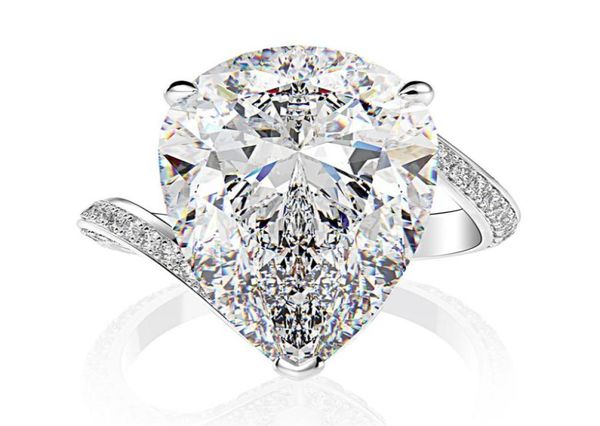

luxury 100 925 sterling silver created moissanite gemstone wedding engagement diamonds ring fine jewelry whole1196659, Slivery;golden