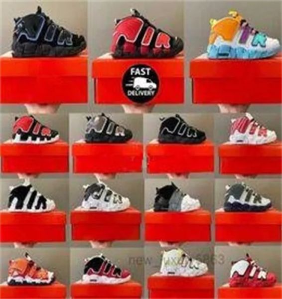 

new uptempos kids basketball shoes scottie 96 more tri-color pippen total white sunset multi-color black bulls renowned rhythm raygun denim