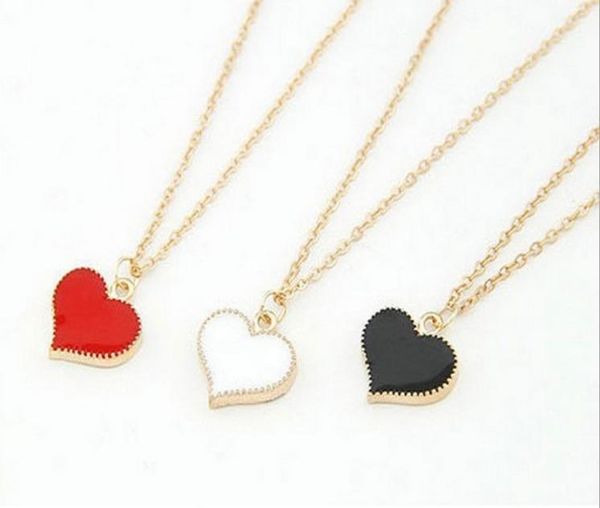 

brand new women fashion jewelry simple metal heartshaped short necklace gold plated necklace pendant chain 24pcslot drop shippi8531445, Silver