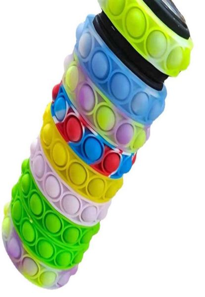 

silicone camouflage bracelet change color push bubble poppers silicone bracelets decompression fidget finger toys bangle puzzle pr9431255, Red;brown
