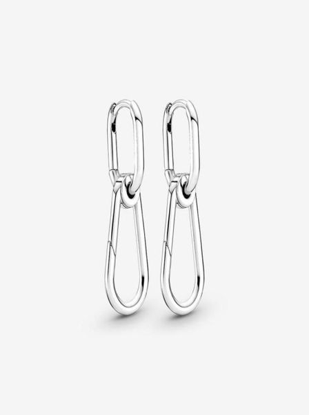 

authentic 100 925 sterling silver me single hoop link earrings set fashion women wedding engagement jewelry accessories34710935480394, Golden;silver