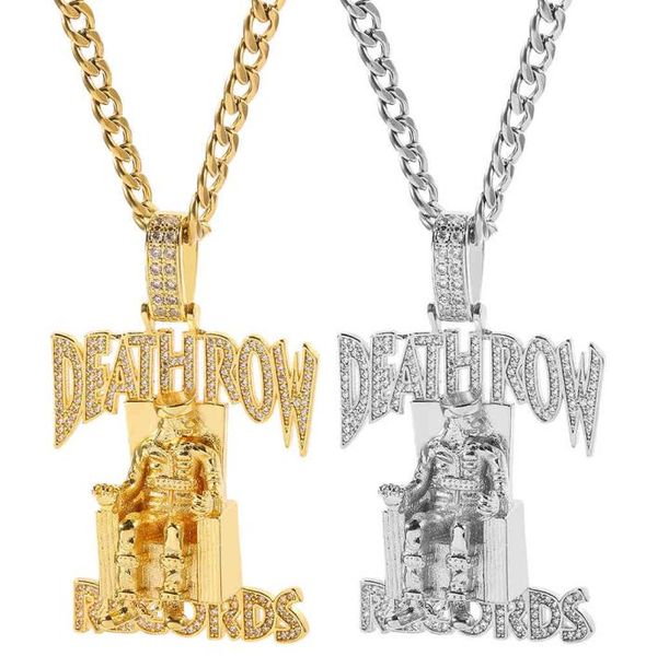 

necklaces cuban necklace hip hop records men link chain pendant gold silver color iced out bling rhinestone streetwear jewelry5294243
