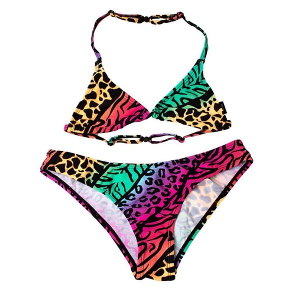 

new 2018 bikini suits girls biquini swimwear girls children swimwear swimming suit for girls leopard kids swimsuit g1sw6222189929, White;black