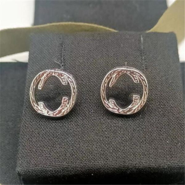 

designe hollow studs classic simple earring gold silver letter women stud earrings fashion luxury jewelry, Golden;silver