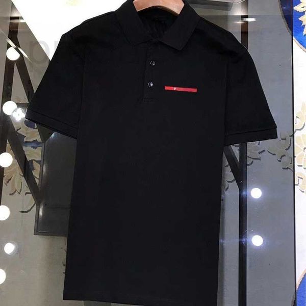 

summer men polo shirt luxury fashion business clothing short sleeve collar details workplace tees m-xxl ny7m, White;black