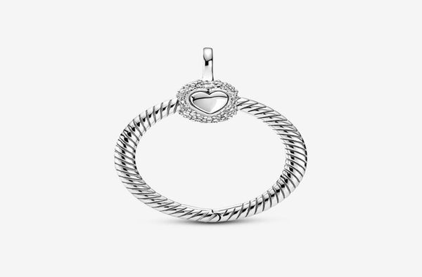 

925 sterling silver 2020 new arrival autumn small pave o pendant charm fit original pan charm necklace jewelry8811807, Black