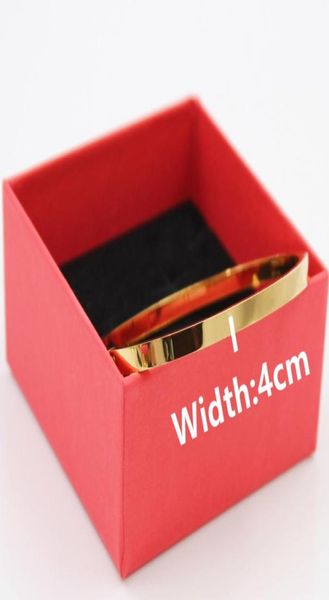 

luxury designer bangle wide 40mm lady cuff screw bangles stainless steel never fade braceletsbangles thin carti brace7498379, White