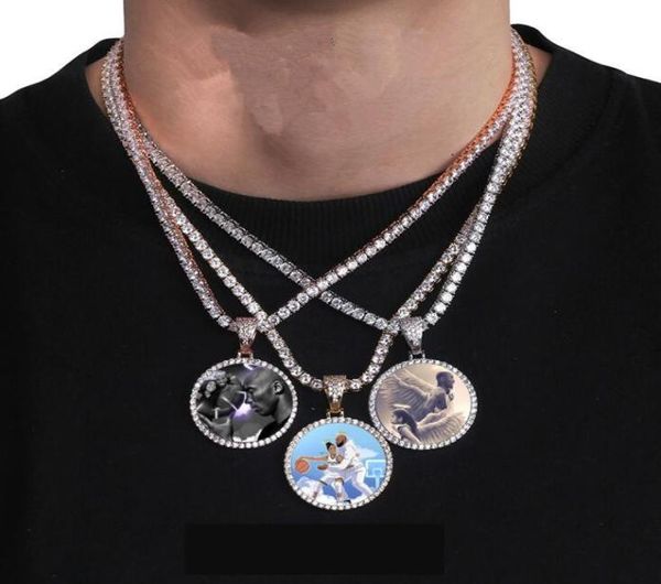 

custom made po medallions necklace pendant with rope chain gold silver color cubic zircon hip hop necklace jewelry commemorat9991430