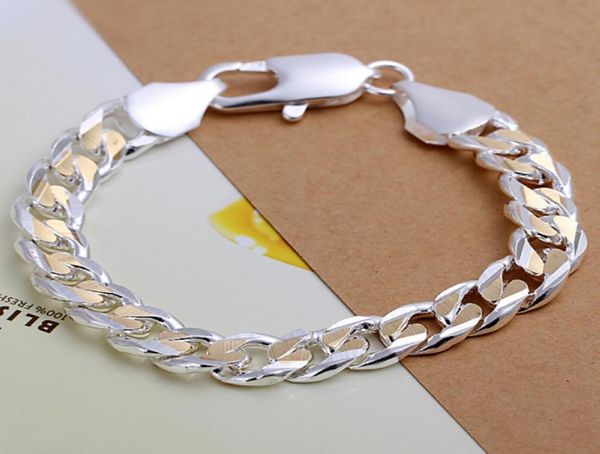 

925 silver dichroic sideways shrimp buckle bracelet dfmch113 brand new fashion 925 sterling silver plated chain link bracelets5882575, Black