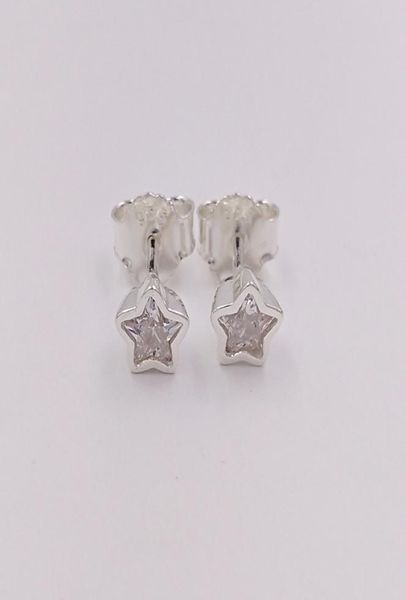 

earrings with clear czauthentic 925 sterling silver studs star silver stud fits european style jewelry1460715, Golden;silver