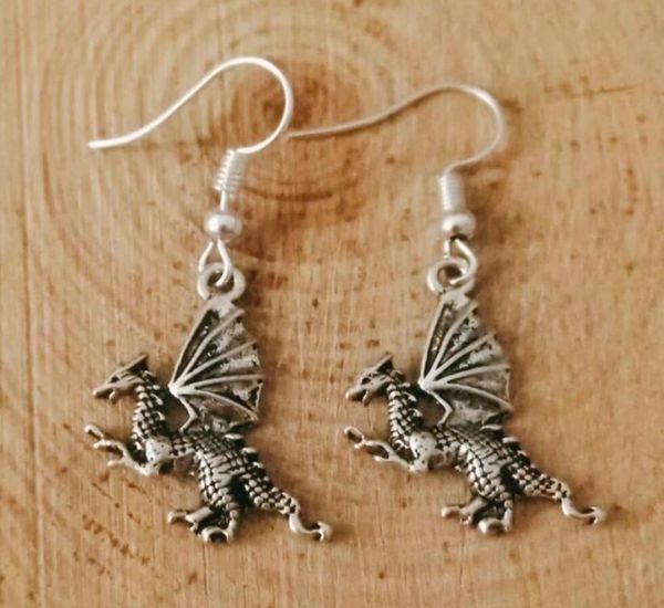 

new metal crescent alloy flying dragonpterosaurcrocodile earring friendship charm drape earring diy women jewelry gifts 2368065855, Silver