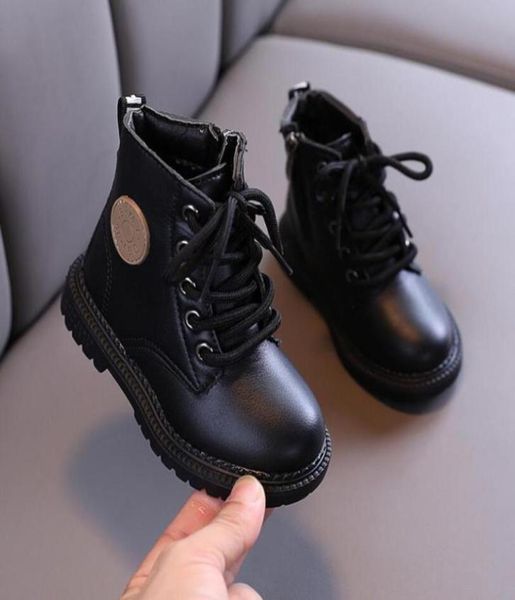

boots kids boys shoes autumn winter leather children fashion toddler girls warm snow4374455, Black;grey