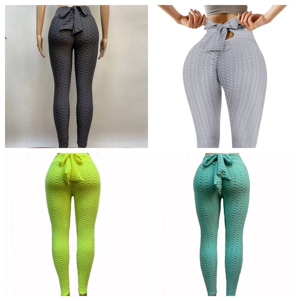 

summer new jacquard bubble yoga pants breathable high waist hip lifting fitness yoga pants women's sports leggings, White;red