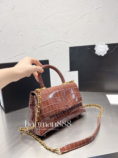 

designer bags channel chain bag plaid flap cf caviar leather shoulder handbag totes handle quilted bags portable crossbody lambskin luxury c