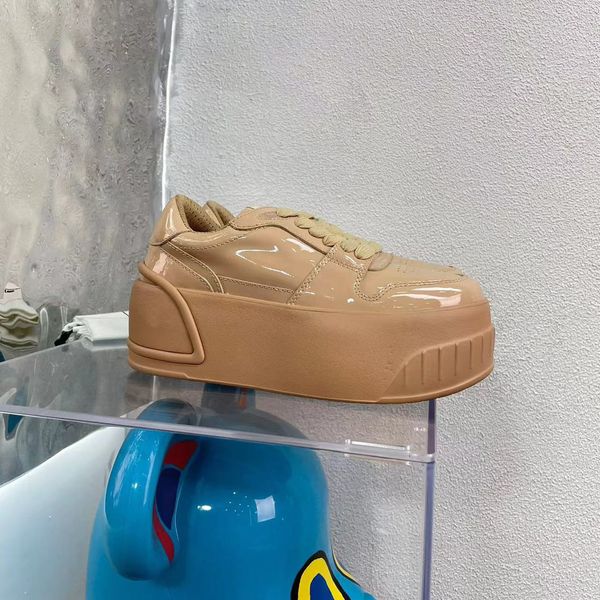 

2023 luxury desinger shioes fashion show womens sneakers low real leather platform rubber bottom csaual shoe trainers 35-40, Black