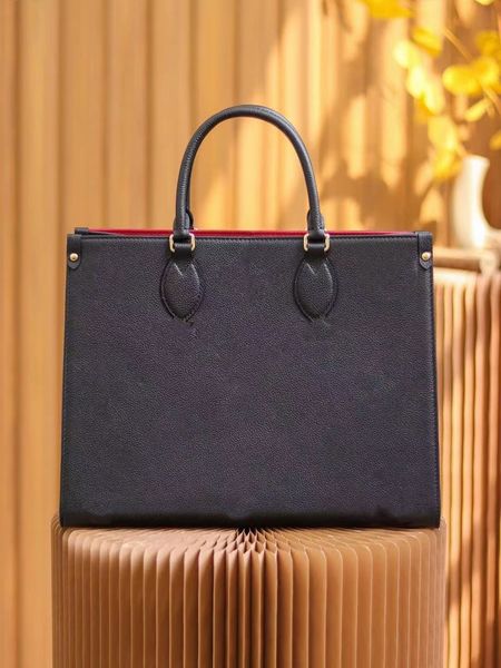 

m45495 women's new luxury cowhide embossed medium shopping bag shoulder bag