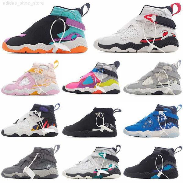 

jumpman 8 8s kids children basketball shoes high sports sneaker youth toddler alternate aqua black cement white blue pink grey boy girls run