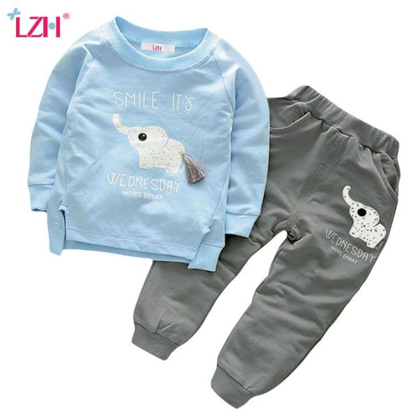 

lzh children clothing 2018 autumn winter boys clothes set tshirtpants 2pcs outfit kids clothes suit toddler boys clothing sets y7097311, White