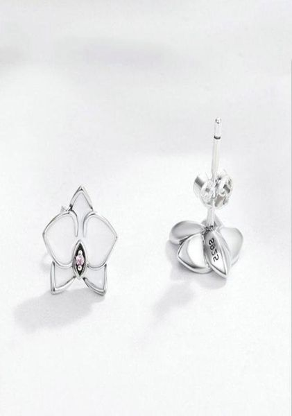 

white magnolia stud earring women summer jewelry for 925 sterling silver flower earrings set with original box set2170526, Golden;silver