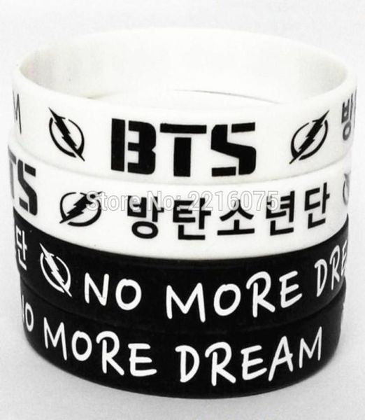 

whole 50pcs black and white even mix no more dream k wristband silicone bracelets 6037171