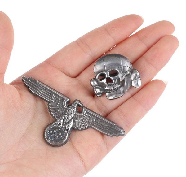 

pins brooches 2styles anniversary motorcycle biker metal brass badges skull punk badge for clothes hat retro collar pin brooch7106788, Gray