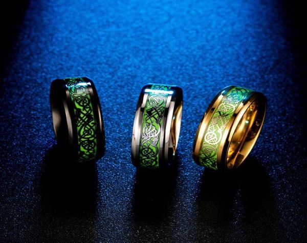 

cluster rings whole delicate silver light mens stainless steel green nibelungen ring love friend gifts for male accesories3158315, Golden;silver