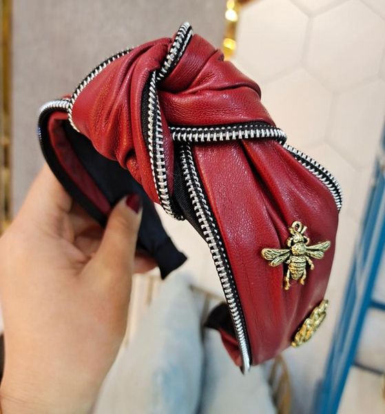 

leathe headband retro hairbands for women knotted girls hair band female hair accessories handmade head hoop bezel7808476, Silver