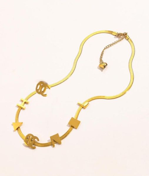

womens necklace choker chain 18k gold plated stainless steel designer letter necklaces pendant statement fashion wedding jewelry a8163791, Silver