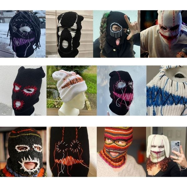 

fashion face masks neck gaiter halloween balaclava funny balaclava face mask balaclava distressed party hat scary balaclava hooded knitted h