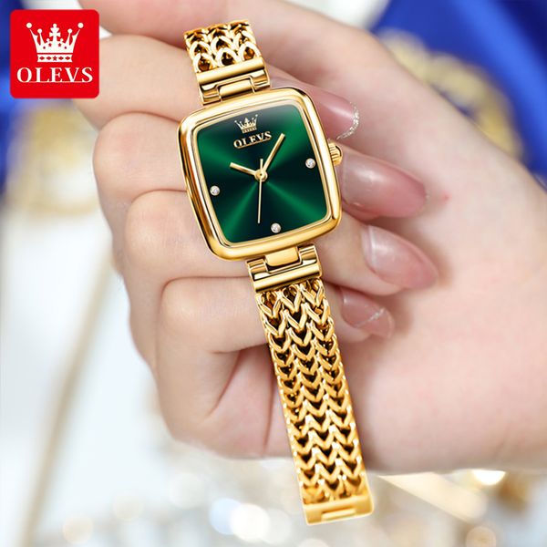 

designer watches women womens watch diamond simple square watches hollowed out leather steel large dial 28mm luminous men casual watches wit, Slivery;golden