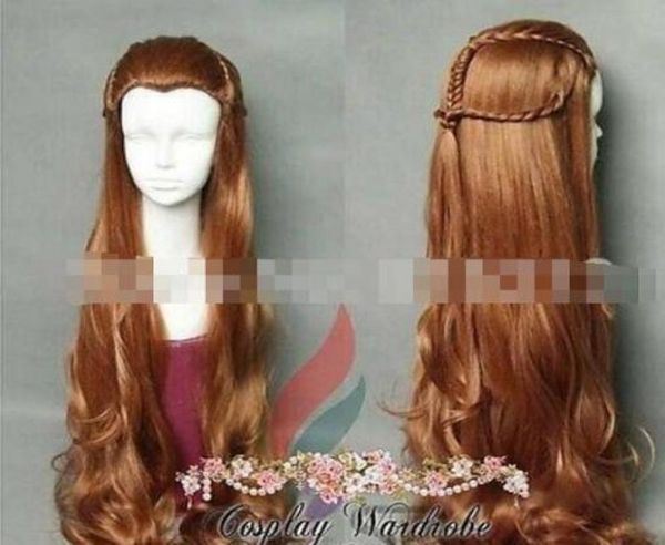 

the hobbit tauriel cosplay wig prestyled orange long0121459703, Black;brown
