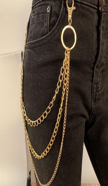 

punk 3layer hanging belly chain statement fashion golden silver color metal pants chain men women nightclub accessories drop ship8131040