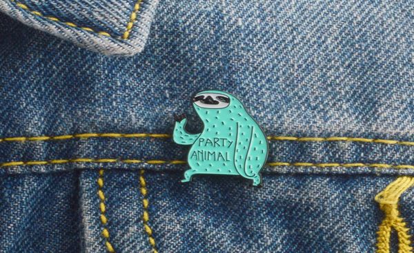 

sloth quotparty animalquot cute cartoon gift for kids girl personality pins special brooch ornament lapel badge3884678, Gray