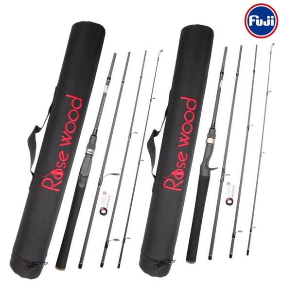 

rosewood fuji fishing rod 4 pieces travel protable high carbon casting spinning rods pole with tube fishing tackle4957938