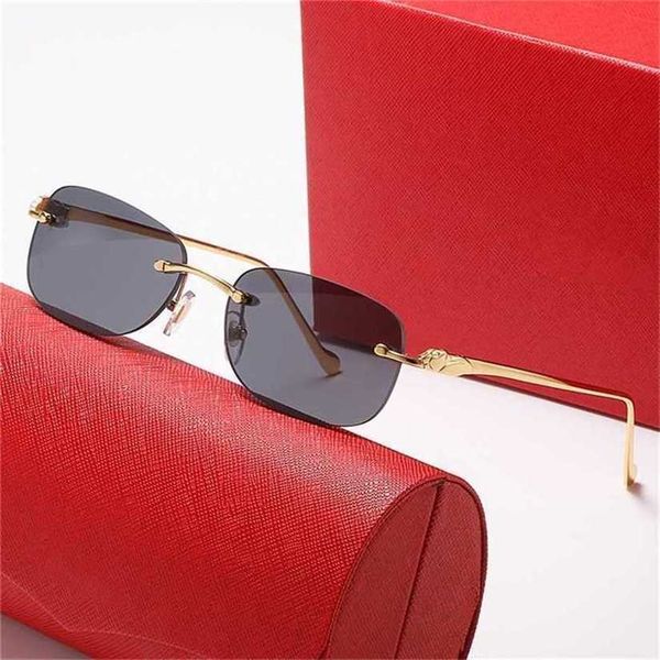 

sunglasses 2023 designer new leopard head personality trend sports box men's and women's fashion versatile flat glasseskajia new, White;black