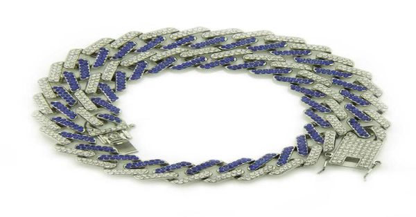 

mens necklaces hip hop chains crystal diamond necklace for womens hiphop gold silver plated cuban chain necklace7658856