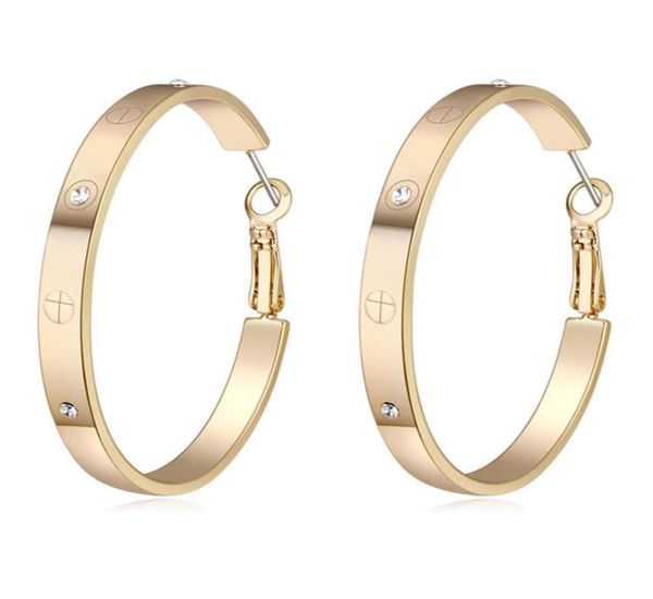 

gold color plated hoop 46cm hoop earrings for women wedding bridesmaid jewelry 2018 fashion gift4881749, Golden;silver