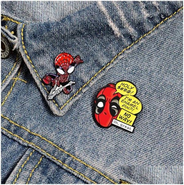 

pins brooches no way cartoon cut spider enamel pins metal on clothes badges shirt accessories drop delivery jewelry dh4tg8270645, Gray