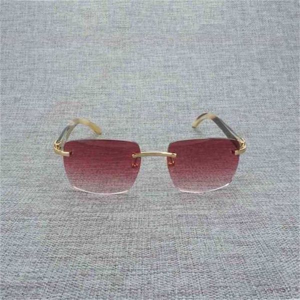 

sunglasses 2023 designer natural wood men black buffalo horn rimless eyeglasses women accessorie metal frame oculos square gafas for clubkaj, White;black