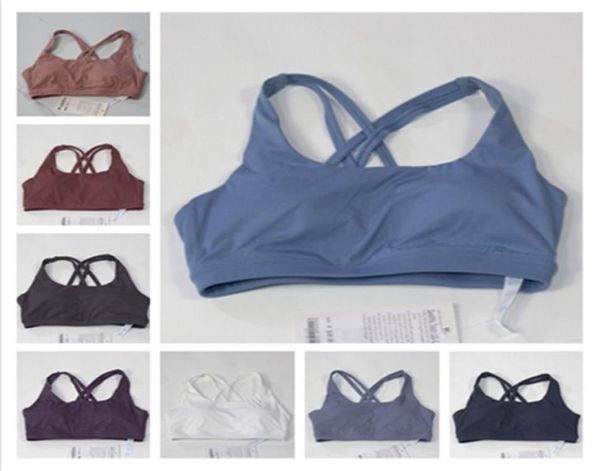 

yoga outfits cross bandage sports bra nude lu women solid color fitness bra sportswear8757301