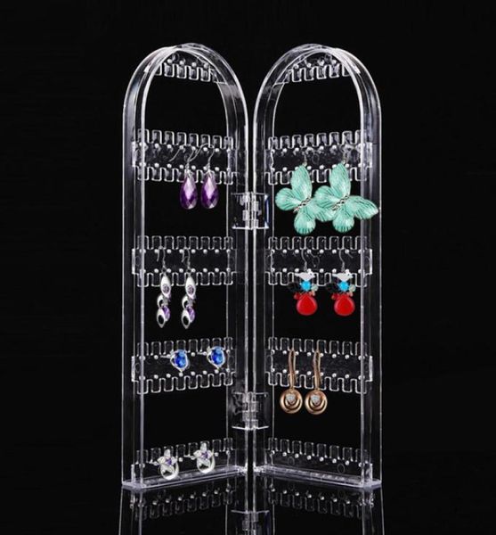 

product jewelry display organizer transparent earring holder earring display two doors showing shelf beauty health tool6256851
