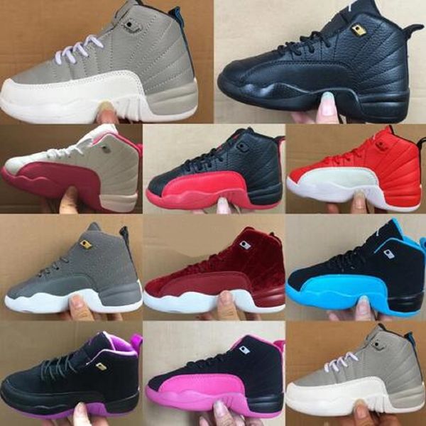 

12s kids shoes 12 basketball toddler sneakers designer boys girls athletic outdoor youth infants black trainers deadly pink red kid shoe chi