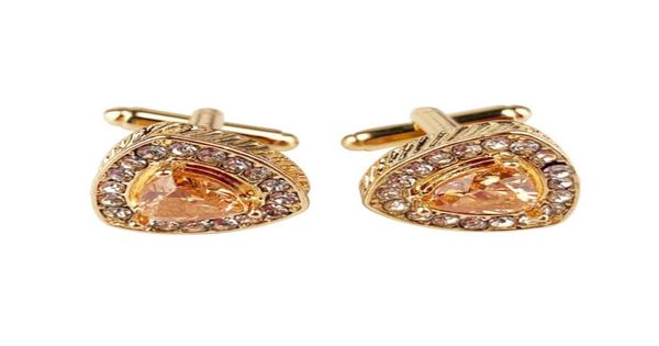 

fashion sleeve button studded shirt cufflinks zinc alloy cuff links men039s round zircon french studs 2 pairs8907406, Silver
