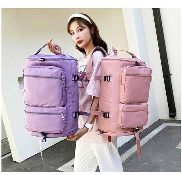 

ll duffel bags multifunction nylon storage yoga gym backpack large capacity zipper sports waterproof casual beach gym luggage for travelling